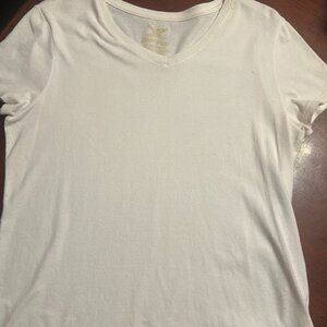 White Women's Short Sleeve T XL Shirt Baby T Y2K Retro 90's Layer Foundation
